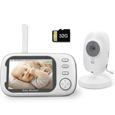 ZAIDER Baby Monitor with Pet SD Card Recording VOX Energy Baby Temperature 720P Night 2x 4x No Baby Alarm for Indoor Elderly Baby Shower Includes 32GB