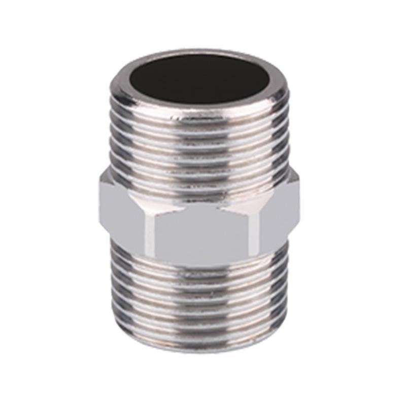 304 Stainless Steel Double-Headed Hexagonal Eccentric Reducer, DN25, 1/2" to 3/4" Male Thread Straight Stud
