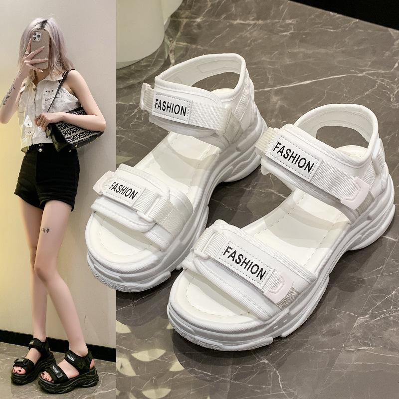 Sandals  Summer New Beach Casual Shoes Muffin Thick-soled High-heeled Soft-soled Heightening Shoes