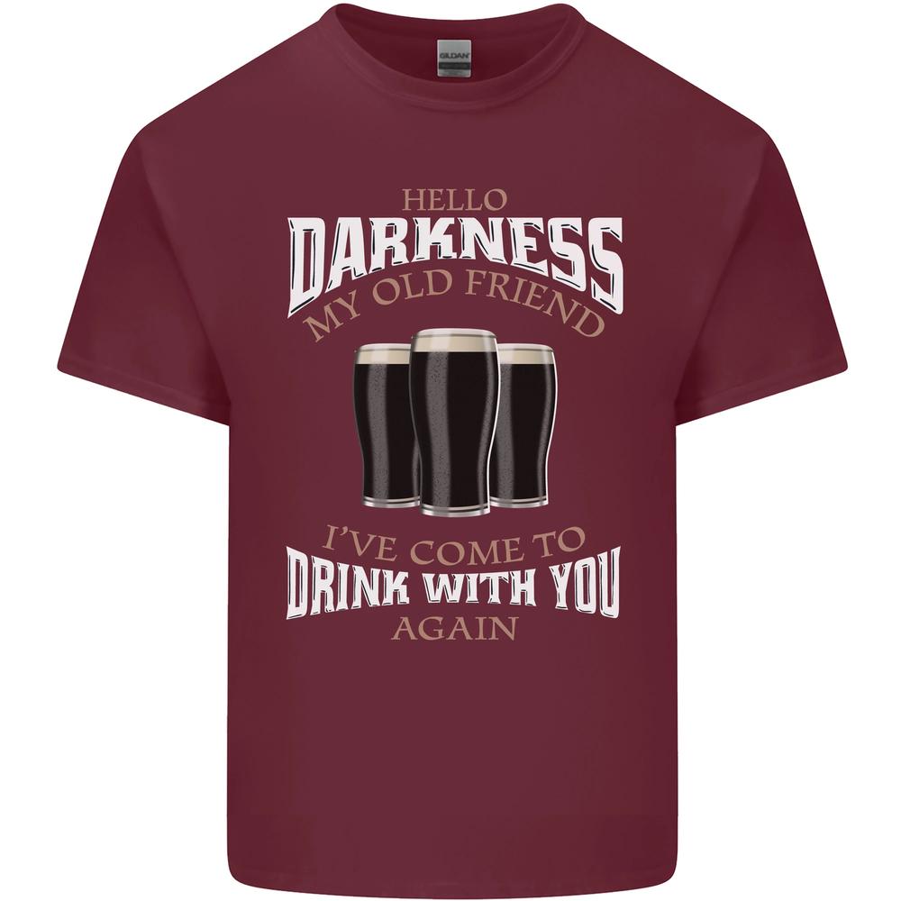 Ciao Oscurità Mia Vecchia Amica Divertente T-shirt da Uomo in Cotone Guinness Top