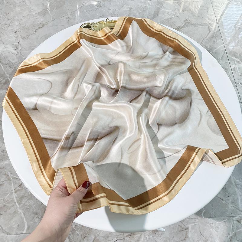Elegant silk silk scarf women's sand painting mulberry silk printing silk scarf spring and autumn business versatile square scarf gift