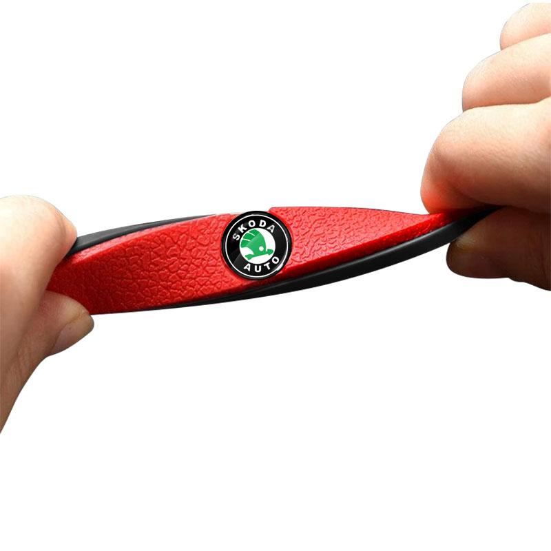 4pcs Car Door Anti-Collision Strip Rearview Mirror Protection Sticker for Skoda Fabia Kodiaq Kamiq Superb Yeti Octavia Enyaq Rapid Karoq Derivati