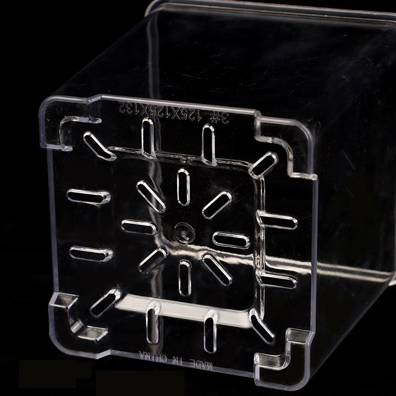 Square Transparent Acrylic Flower Pots Breathable Bonsai Plant Pot Desktop Decoration For Garden Yard Living Room Balcony