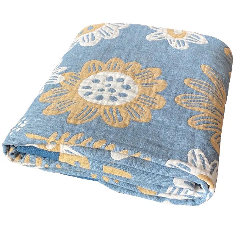 Japanese Throw Blanket Cotton Gauze Towel Four Seasons Bedspread Soft Leisure Blanket Single Double Dormitory Home Sofa Cover