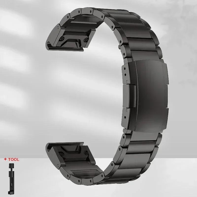 26mm 22mm Quickfit Titanium Strap For Garmin Fenix 8/6/6X/6XPro/7/7X/5/5X/5XPlus Metal Release Watch Band For Forerunner 945 255