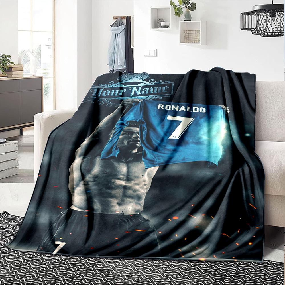 Cristiano Ronaldo (157) Customize Your Name Blanket Throw Customizable Blanket Comfortable Suitable for Bedding Home Decor Chair Couch All-Season Use