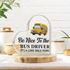 Heart-Shaped Acrylic Desk Plaque with Bus Driver Appreciation Message - Contemporary Office Decor for Bus Drivers, Teachers, Nurses, Volunteers