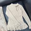 polka dot bowknot top