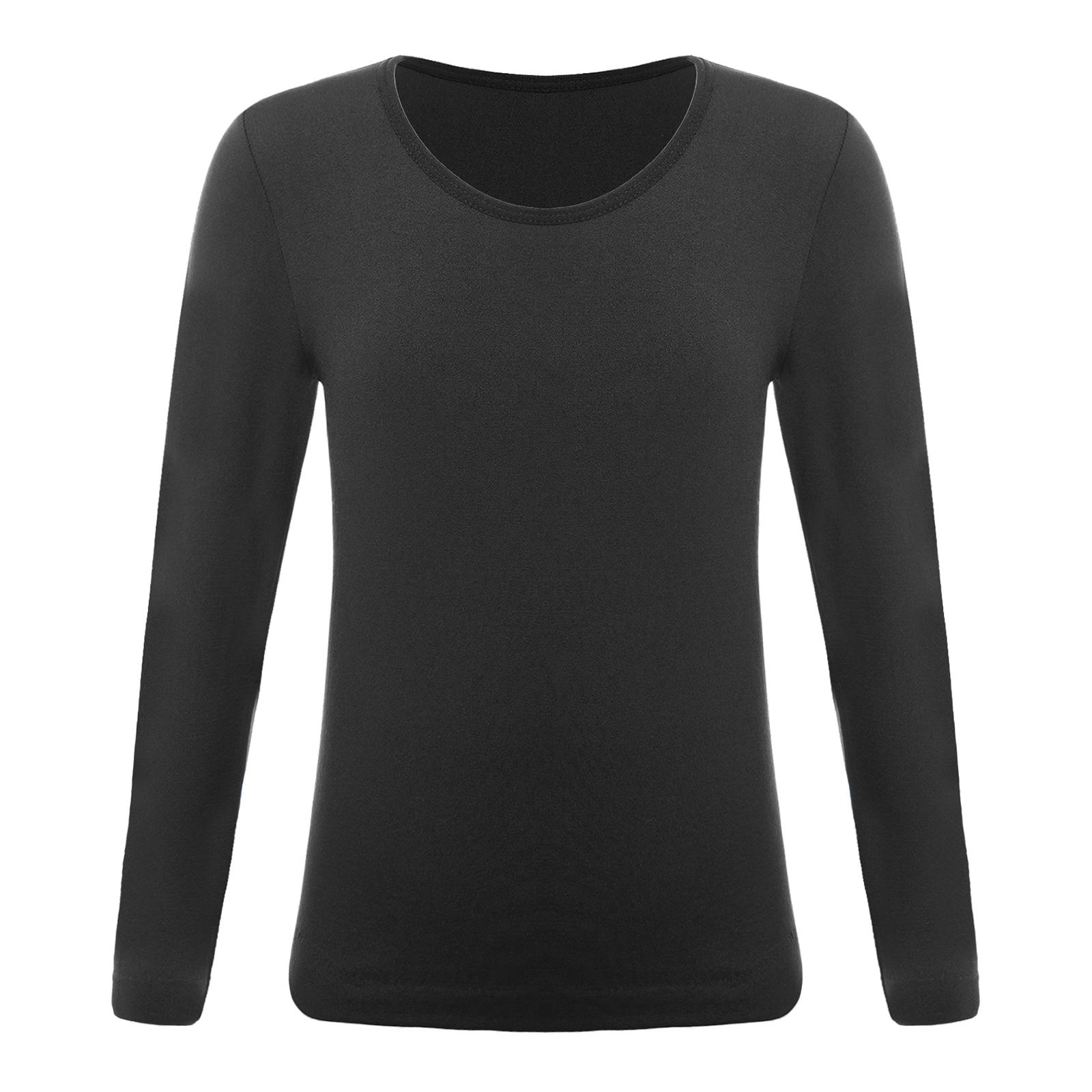 

Осень Зима Пуловеры Рубашка Детская Девочки Термо Лонгслив Эластичная Тонкий Флис Базовая Рубашка 10-12 Years чёрный