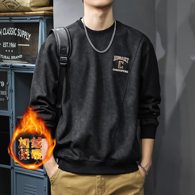 Американский ретро трехмерный вышитый мужской свитер осенний трендовый бренд Splicing — фото 8