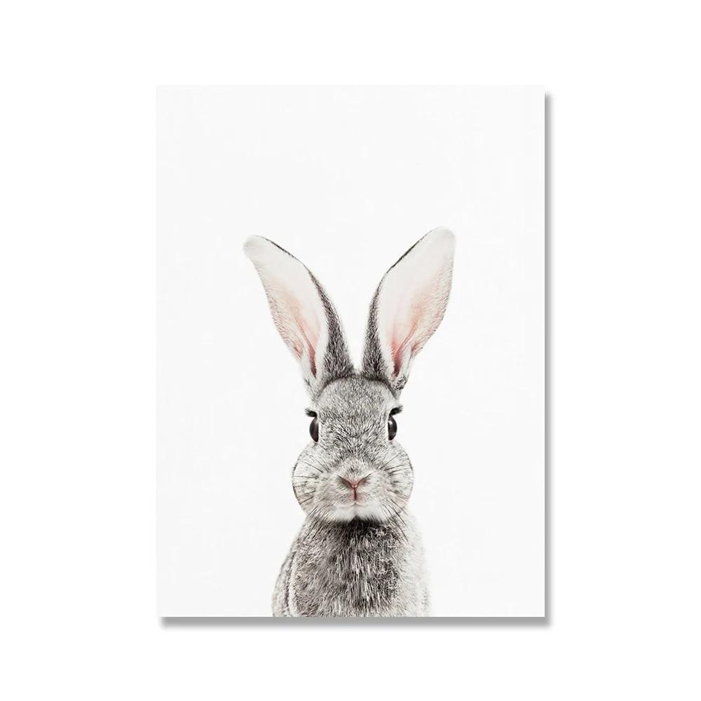 Towoto Baby Animal Print Nordic Poster Minimalist Canvas Painting Safari Pepinieră Artă de perete Copii Baby Room Decoration Pictures No Frame