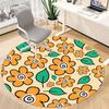 1pc Floral Pattern Chair Carpet for Office, Soft Flannel Throw Mat, Perfect for Office, Holiday Party Decoration Choice yy260320089
