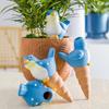 4 Pcs Bird Shaped Self-Watering Spikes Terracotta Clay Plant Watering Globes Planter Pot Insert Automatic Waterer for Garden Balcony