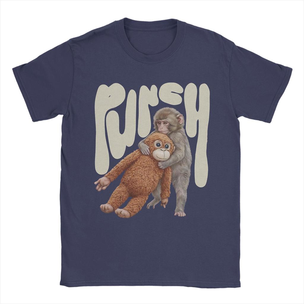 Punch Baby Monkey Team Cute T Shirts for Men Pure Cotton Humorous TShirt Crewneck Tees Short Sleeve Clothing Classic