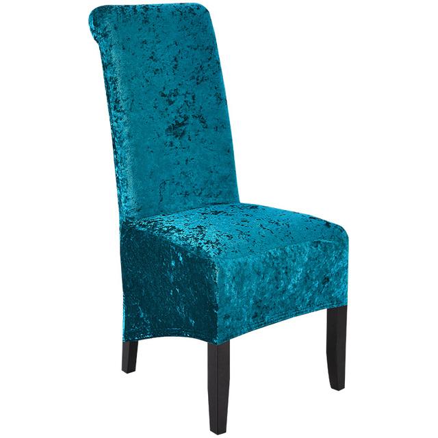 Velvet Plush Xl Dining Chair Covers ,Stretch Chaircover ,Spandex High Chairs Protector Covers Seat Slipcover With Elastic