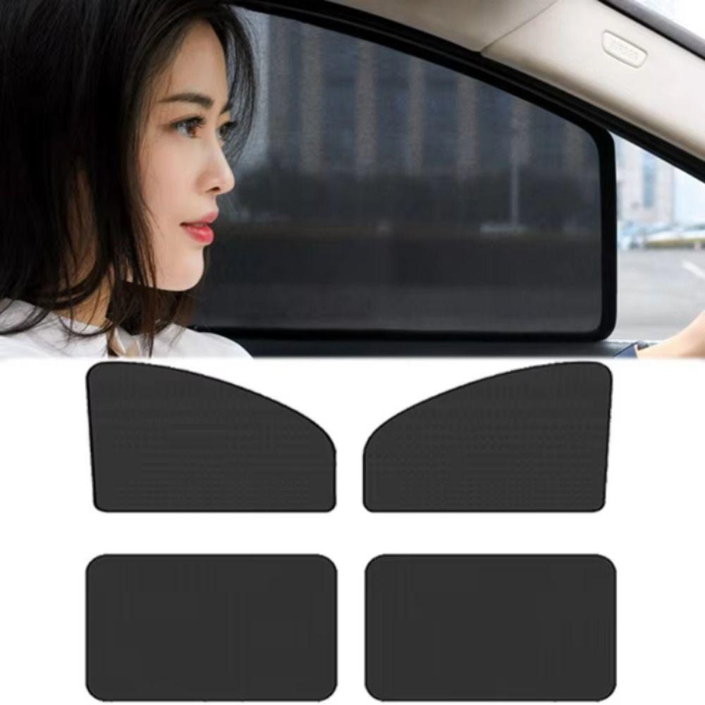 4 PCS Magnetic Design Car Window Sunshade Cover Mesh Material Car Privacy Shield  Rear Window