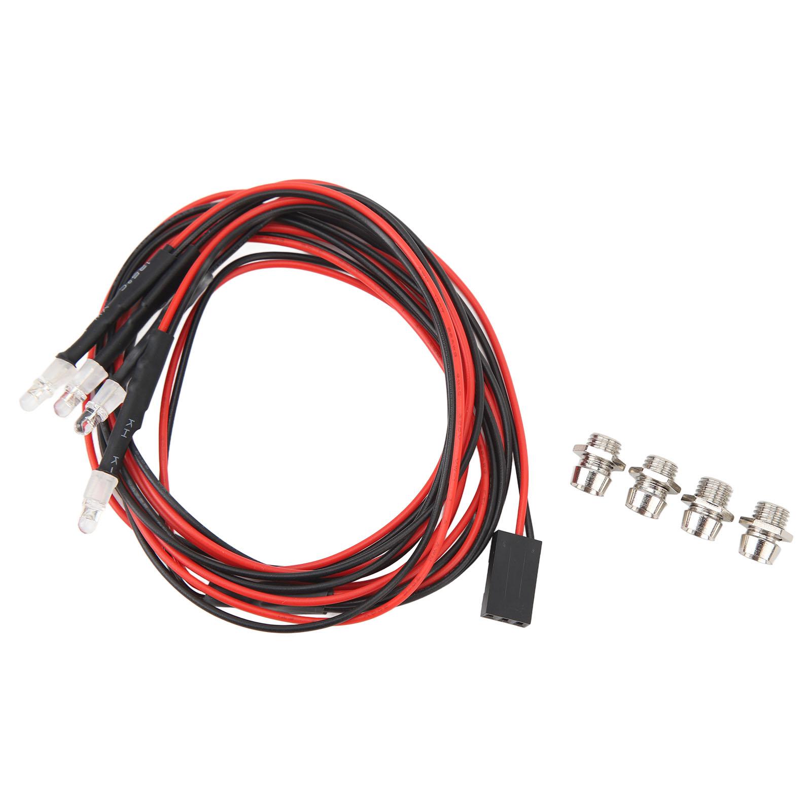 

5Pcs RC Car Front LED Light 7.4V 3mm Beads White Red Durable Silicone RC Car LED Light Kit for