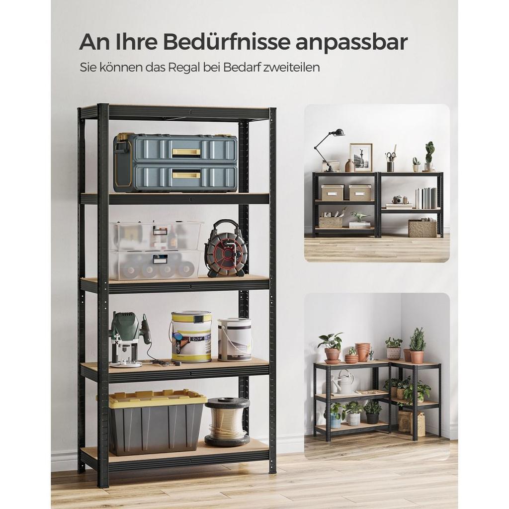 5-poziomowe regały, zestaw 2 stalowych regałów do prze