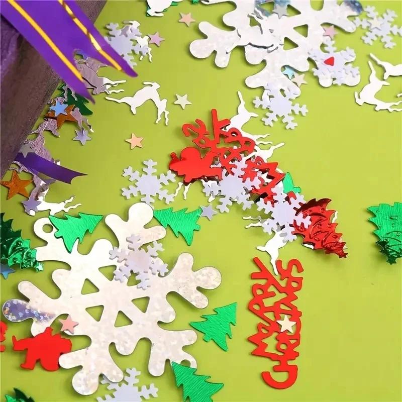 1 Set Weihnachten Neujahr Metallfolie Konfetti Weihnachtsbäume Kranz Pailletten Glitzer Rot Grün Silberne Dekorationen