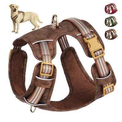 Wasserdichtes PU Hunde Geschirr Atmungsaktive Nylon Hunde Geschirre Haustier Training Spazierweste Mit Reflektorstreifen für Kleine Große Hunde
