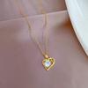 Light Luxury Temperament Real Gold Gorgeous Love Zircon Necklace Female Versatile Clavicle Chain Titanium Steel Chain