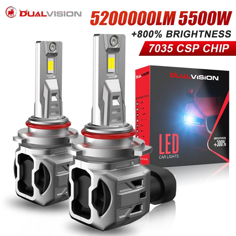 

Dualvision H11 LED H7 H8 H9 H4 9005 HB3 9006 9012 HIR2 Car Headlight Bulb Extremly 6000K White Fanless 520000LM 5500W With Fan 9006/HB4