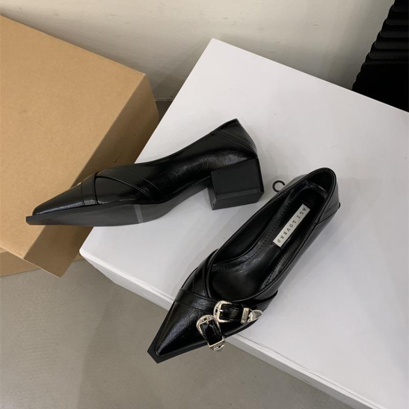 

Модные женские модные милые удобные весенние туфли на высоком каблуке женские повседневные темно-синие туфли-лодочки сандалии женские для женщин 35 чёрный