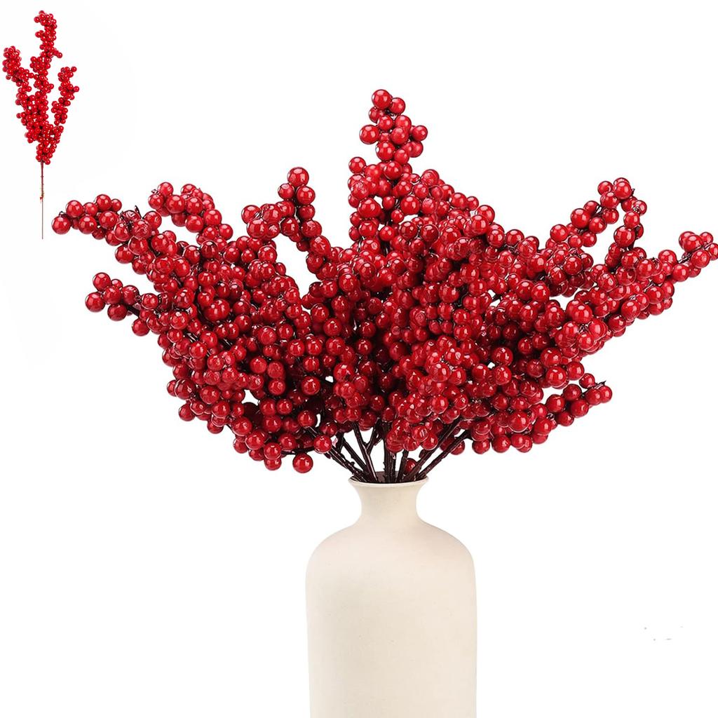10pc Artificial plant HollyLittle Red Fruit Wholesale New Year Christmas Home drawingroom Wedding diy gift Decor Flower Shooting