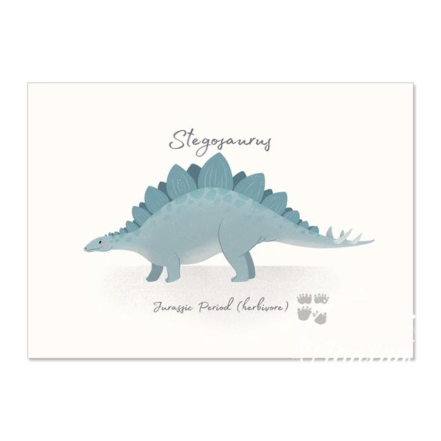Triceratops Pterosaur Cartoon Dinosaur Wall Art Canvas Painting Nordic Posters And Prints Wall Pictures For Baby Kids Room Decor No Frame