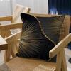 Abstract Golden Black Wood Texture Pillow Cushion Cover Pillowcase Living Room Sofa Home Decor Customized