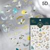 Chinese Red-crowned Crane Nail Stickers Xiangyun Phoenix 5D Self-adhesive Nail Art Stickers Chic Nail Art Decal Accessorie
