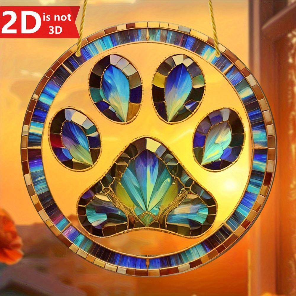 

2D Paw Print Sun Catcher. Unique animal-themed wall decor, the perfect gift for pet enthusiasts. чистый