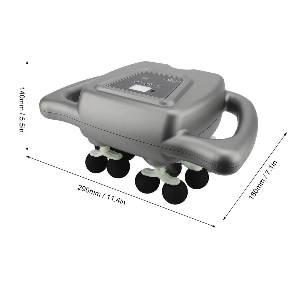 16 Heads Fascia Gun Massager 99 Gears Adjustment Rechargeable Electric Massage Device for Back Shoulder Neck Gray