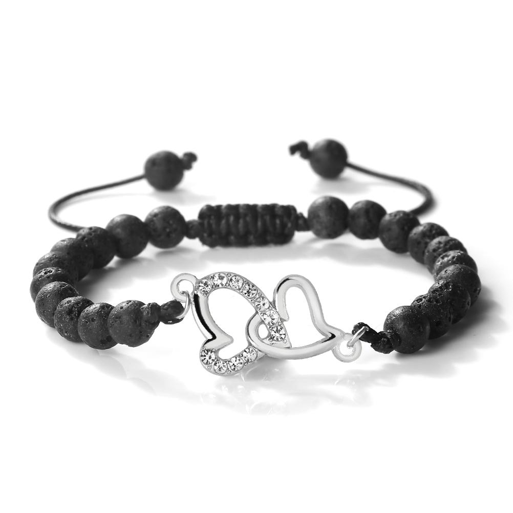 Double Heart Bracelet For Women Couple Matching Love Adjustable Chain Jewelry Romantic Anniversary Valentine's Day Present Gifts