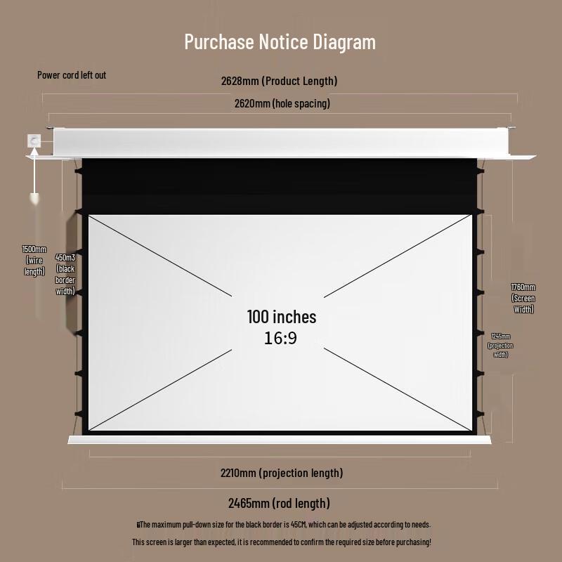 Deli MS901 Smart Electric In-Ceiling Projector Screen