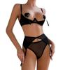 Sexy Lingerie Sexy Sexy See-through with Breast Pad Three-Piece Set