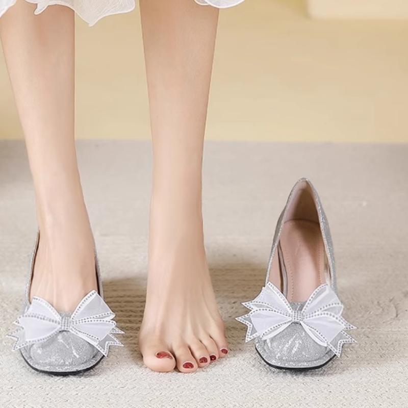 Fashion 2025 Style Solid Color High Heels Women Thick All-match Fashion Comfortable Casual Retro Gentle Single Shoe Women