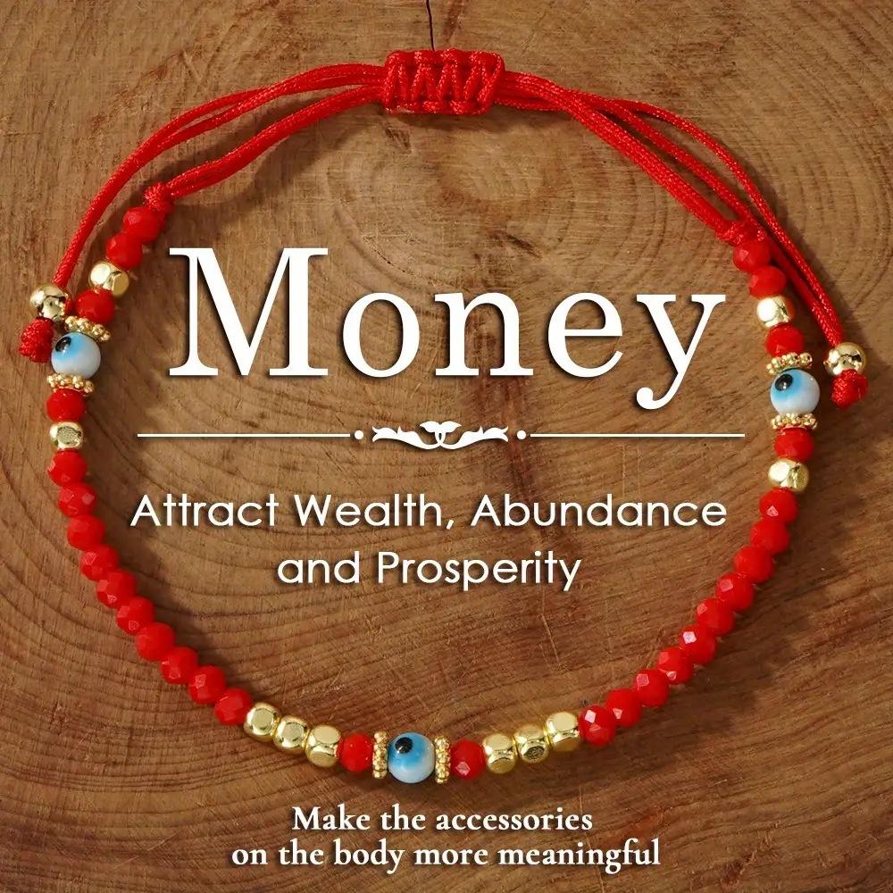 Crystal Beads Bracelets For Women Men Simple Handmade Woven Demon Red Black Rope Chain Bangle Lucky Jewelry