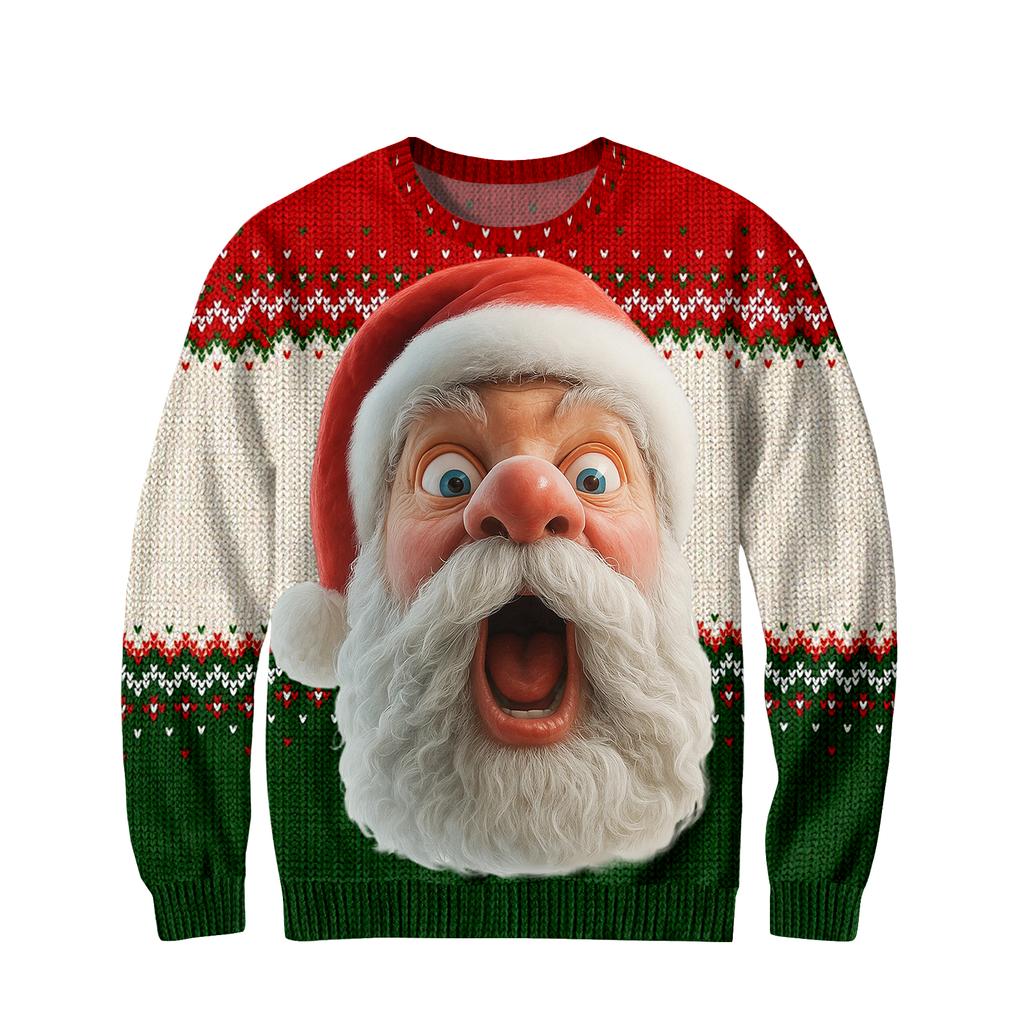 Pánský vánoční svetr s potiskem na límci