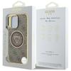 Guess Iml Metal Glitter 4G Circle Triangle Case for iPhone 16 Pro Brown