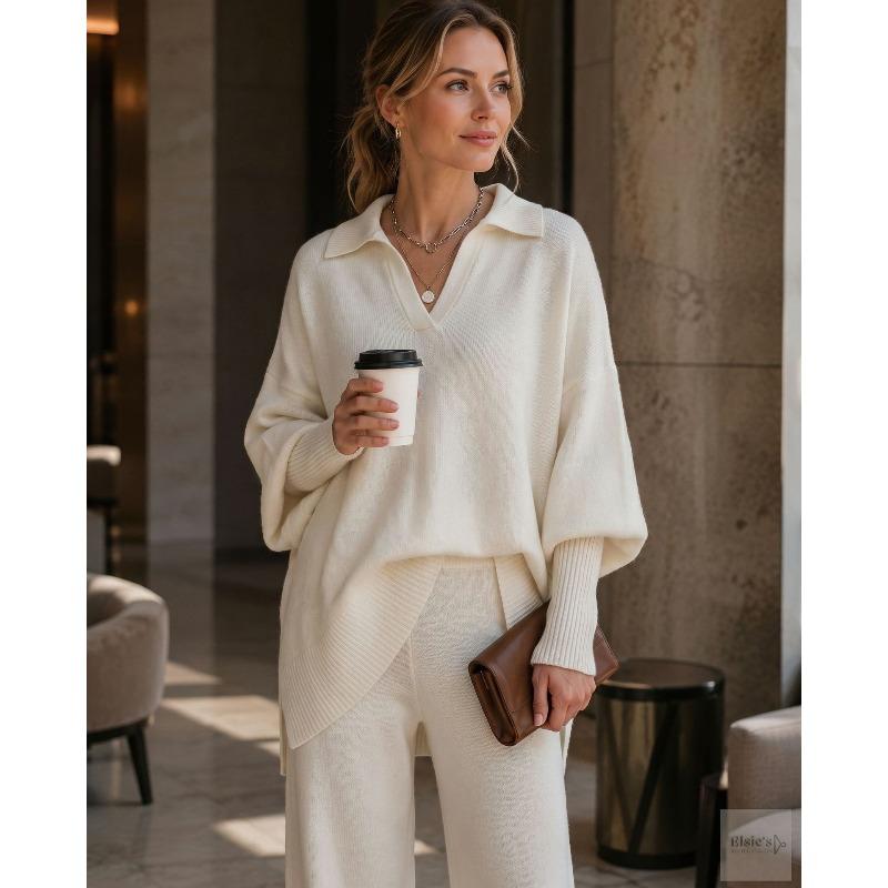 Autumn and winter crew neck pullover knitted sweater women's loose lazy style solid color women's sweater