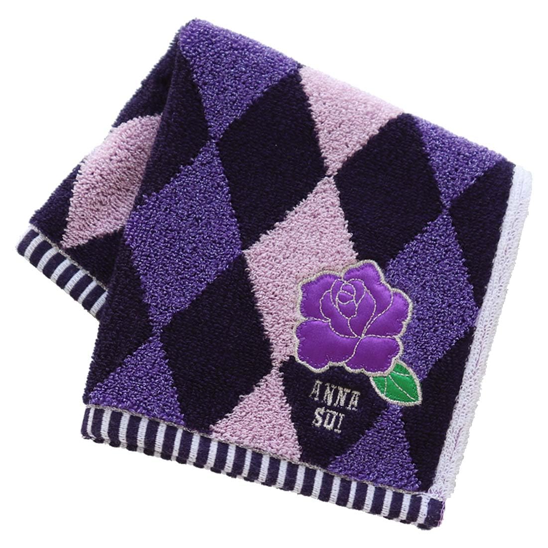 

Blooming Anna Sui Large Towel Handkerchief with Rose Towel Hand Towel 28cm (approx. 28cm) Appliqué (Purple) Women s Approx. 109307-0010-03 фиолетовый
