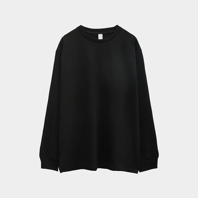 

Cotton Heavy Sweater Solid Color Long Sleeve Round Neck Sweater Bottoming Shirt Sweatshirt Pullover for Male S