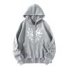 Spider Web Heart Print Fleece-Lined Zipper Hoodie for Men and Women - Autumn/Winter Collection.