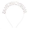 European & American Patchwork Christmas Headband - MERRY CHRISTMAS Hair Accessory
