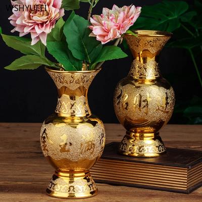 1 Pc Ceramic Vase  Household Sacrifice Living Room Temple Table Decor Buddhist Tools and Supplies Feng Shui Housewarming Gift
