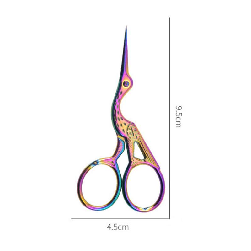 Embroidery Scissors Rainbow Stork Clipper Stainless Steel Small Craft Dressmaker Shears for Sewing 95X45cm Multiple Colors