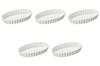 Set of 5 White Oval Pie Plates X 12 X 3 Pie Setomonohonpo 7-inch [18.4 Cm] Plates, Ceramic,