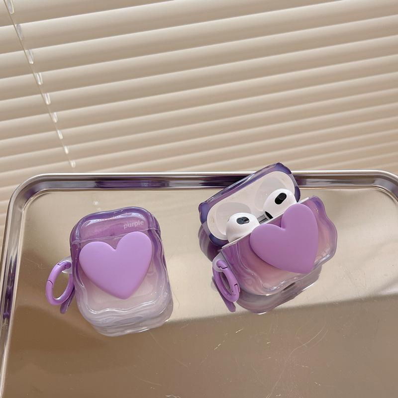 Ins Wind Gradual Change Three-dimensional Love Airpodspro1 Earphone Cover Protective Case 1st Generation Apple Bluetooth Silicone Soft Case