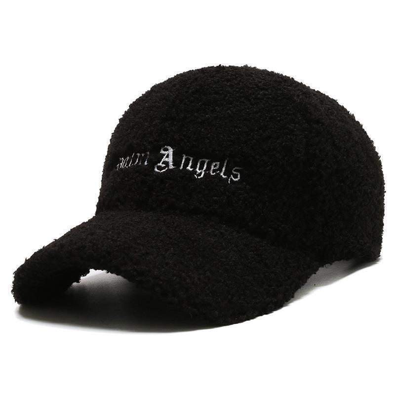 Thickened Lamb Wool Baseball Cap - Korean Version, Embroidered Duckbill, Small Face, Teddy Fleece, Warm Winter Hat for Women